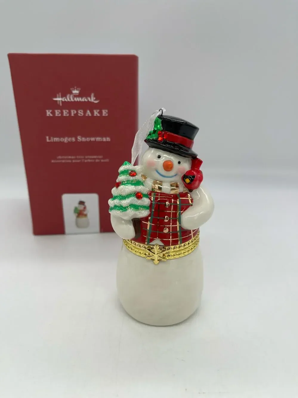 Hallmark Keepsake Limoges Snowman Ornament & Trinket Box